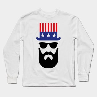 American Hipster (Beard / Bearded) Long Sleeve T-Shirt